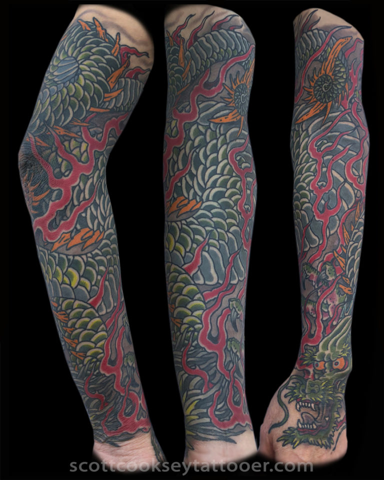 Dragon japanese traditional tattoo by Scott Cooksey