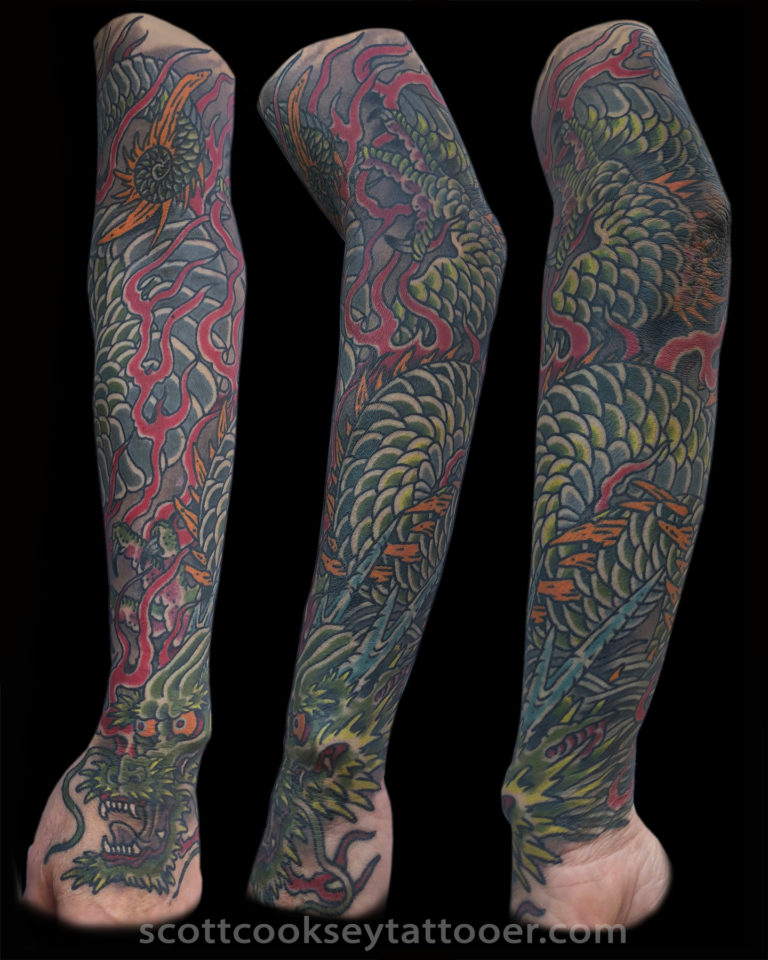 Dragon japanese traditional tattoo by Scott Cooksey