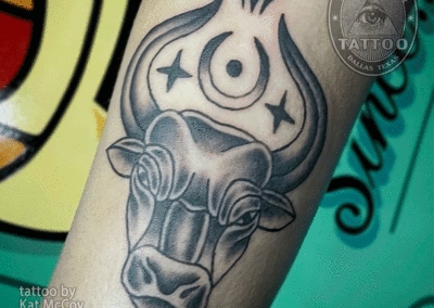 Dallas traditional tattoo Taurus astrology