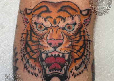 Dallas traditional tattoo tiger head