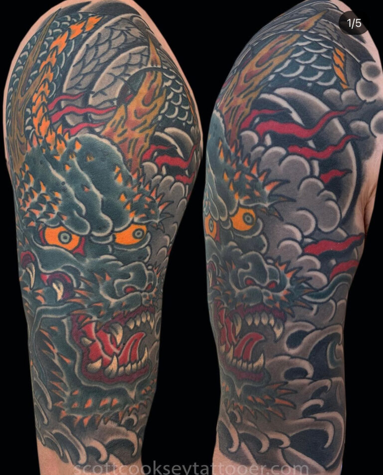 Japanese tattoo by Scott Cooksey