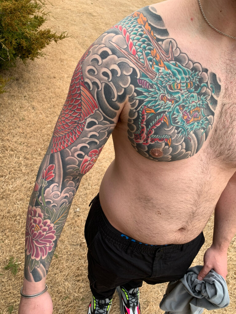 Japanese iresumi style tattoo by Scott Cooksey