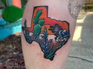 dallas traditional tattoo texas theme