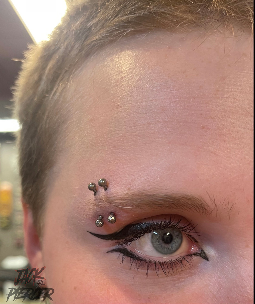 piercing dallas double eyebrow titanium