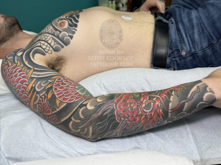 Dragon irezumi japanese tattoo by Scott Cooksey