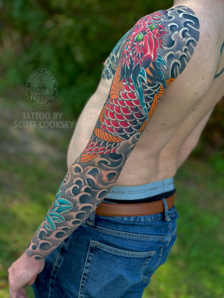 dallas koi japanese tattoo irezumi dragon sleeve
