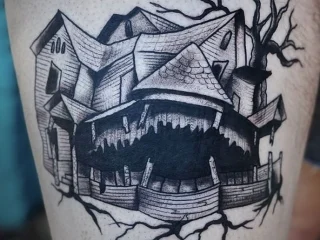 josefhine creepy haunted house tattoo dallas traditional