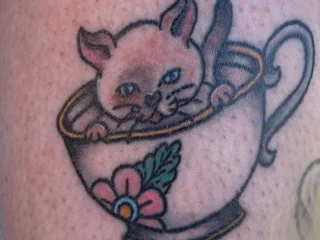 josefhine kitty teacup tattoo dallas traditional