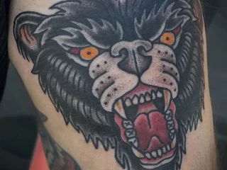 josefhine tattoo wolf bear dallas traditional