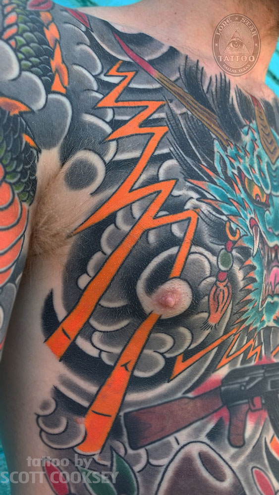 oni lightning dallas japanese tattoo irezumi