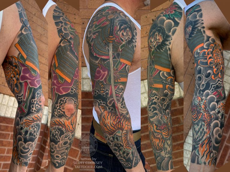 Samurai irezumi japanese tiger tattoo by Scott Cooksey