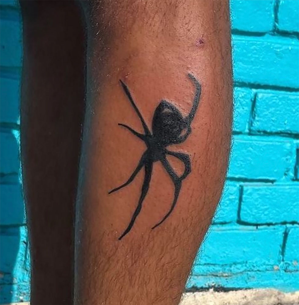 spider web dallas blackwork tattoo