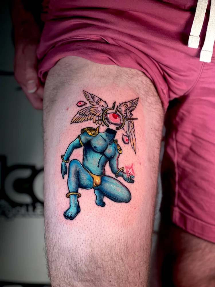 tattoo dallas pinup blue seraph