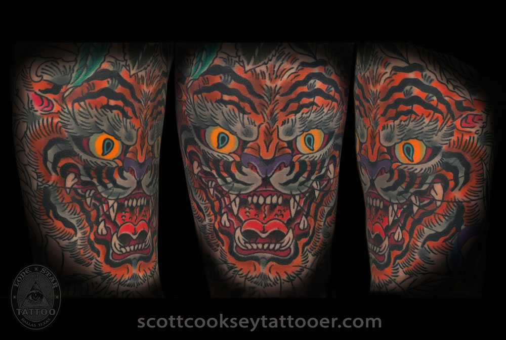 tiger head dallas japanese tattoo irezumi