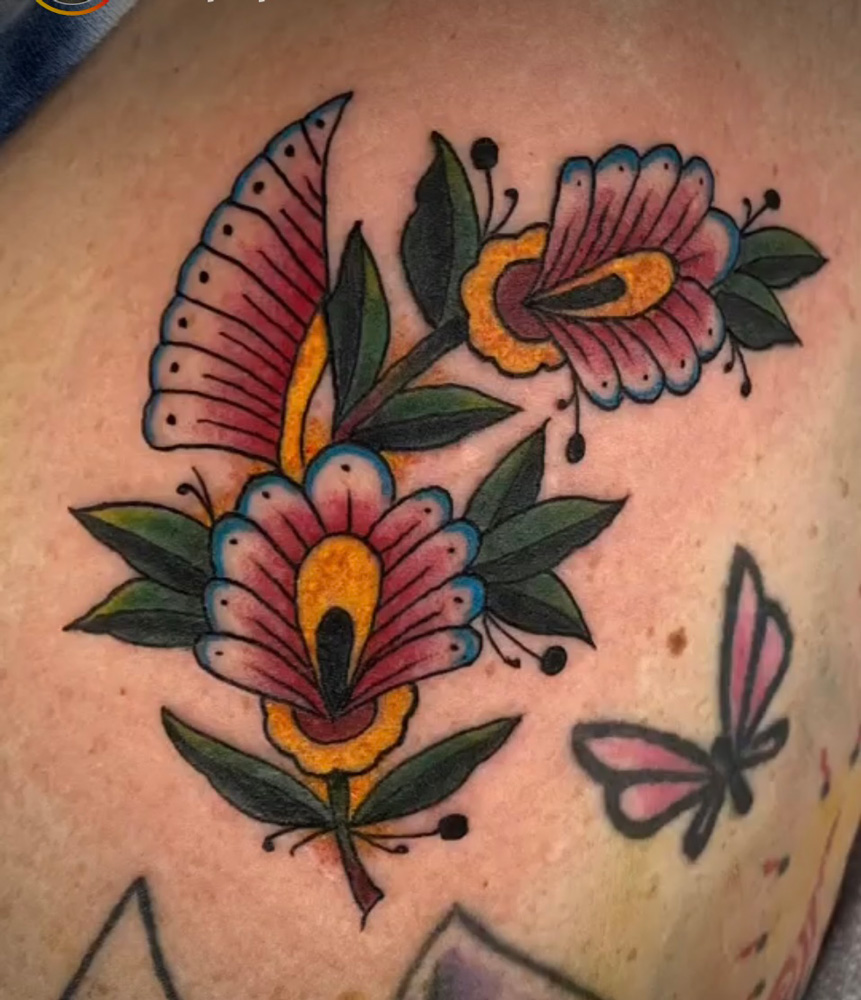 dallas tattoo traditional flower kurbits