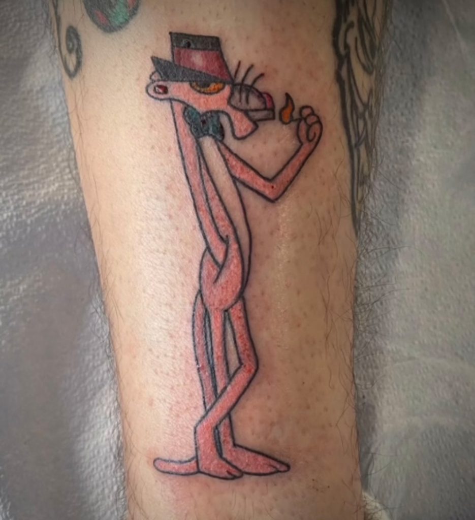 dallas tattoo traditional pink panther