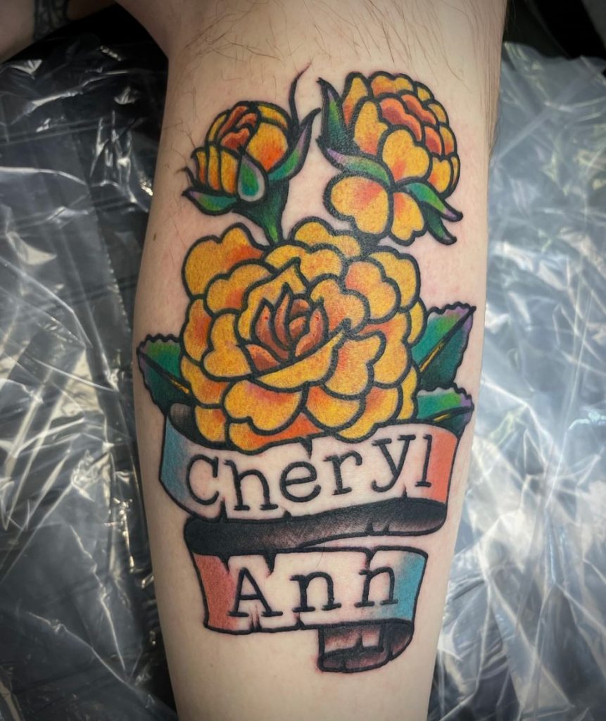 chris mcneill traditional flowers tattoo dallas